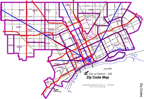 Detroit Zip Code Map • Mapsof.net