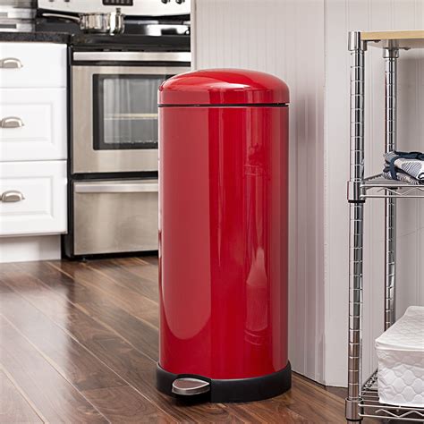 Retro Kitchen 30L Soft-Close Trash Can/Recycle Bin, Red in 2021 | Red ...