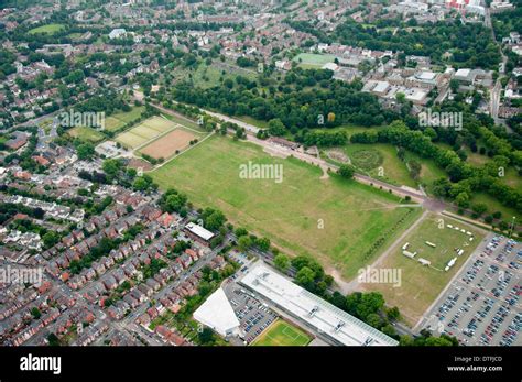 Aerial shot of the Forest Recreation Ground, Nottingham City Stock ...