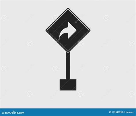 Rectangular Right Turn Arrow Sign Icon of Highway Stock Vector - Illustration of equipment ...