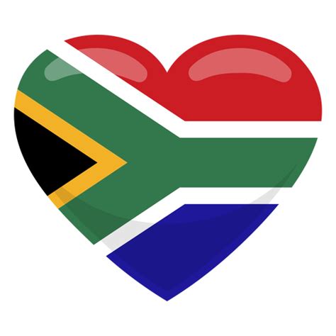 South africa heart flag - Transparent PNG & SVG vector file