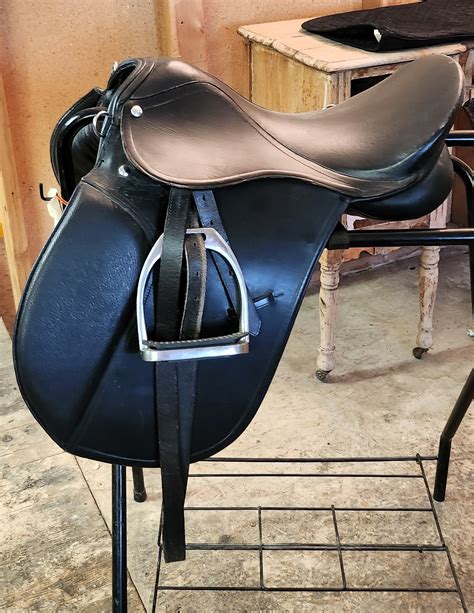 17" All Purpose Black English Saddle w/Stirrups – Off The Beaten Path ...