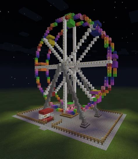 Minecraft Ferris Wheel Ticket Booth Colorful Amusement Park Minecraft Park, Minecraft Server ...