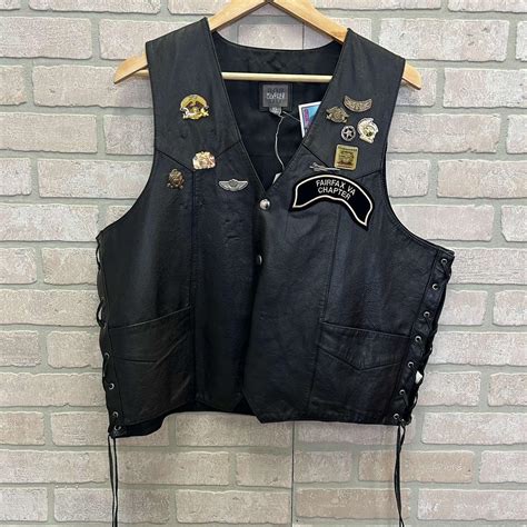 Harley Davidson Leather Vest Size xl - Depop