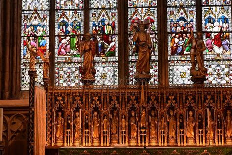 Stained Glass Window, Ripon Cathedral, North Yorkshire, England, UK Editorial Image - Image of ...