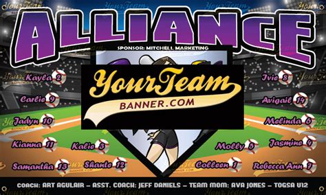 Softball Team Banner Samples | Your Team Banner - Team Banners for Baseball, Softball & Soccer