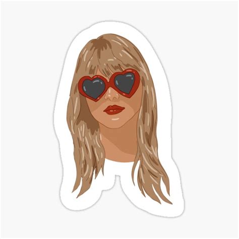 "Taylor Swift Red Heart Sunglasses 1989 Album Sticker" Sticker for Sale ...