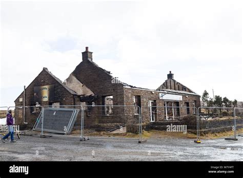 The Famous Hartside Cafe Near Alston After it was Destroyed by Fire in March 2018 Stock Photo ...