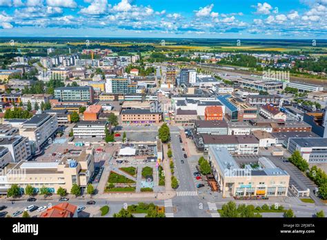 Seinäjoki , Finland, July 24, 2022: Aerial view of Finnish town ...