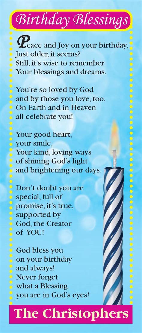 Birthday Blessings Prayer Card (pack of 100)