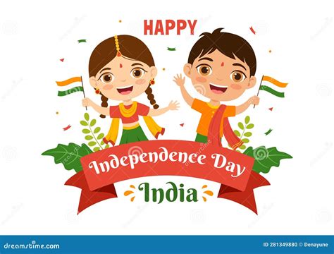 Happy Independence Day India Vector Illustration on 15 August with ...