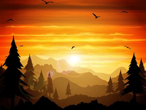 Absolutely silent twilight of the forest. 630217 Vector Art at Vecteezy