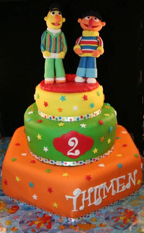 Bert and Ernie cake | Sesame street cake, Sesame street party