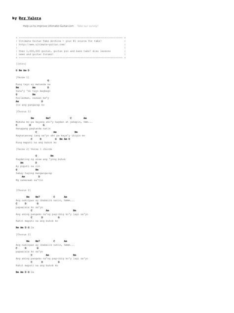 Kahit Maputi Na Ang Buhok Ko Chords by Rey Valera @ Ultimate-Guitar ...