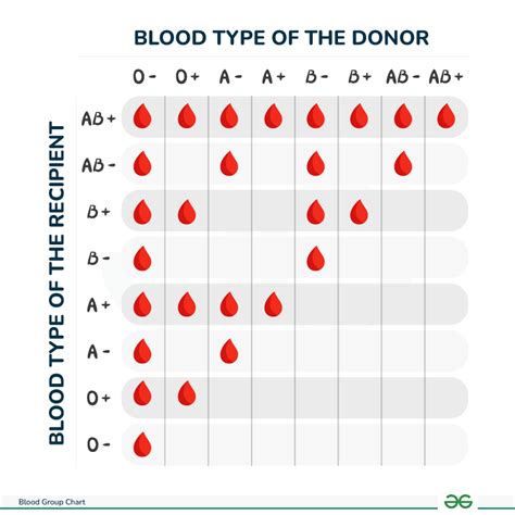 Blood Group Compatibility Chart: A-, A+, B-, B+, AB-, AB+, O- and O+ ...