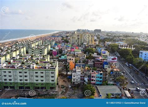 Chennai City Skyline from the Marina Lighthouse Editorial Stock Photo ...