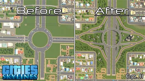 Roundabout Upgrade | Cities: Skylines | Ep. 11 - YouTube