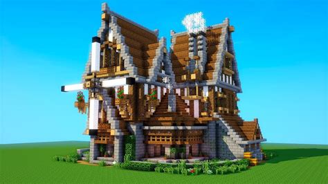 Minecraft Tutorial: How to build a BIG survival house ( Medieval Mansion ) 2018 https://cstu.io ...