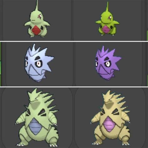 Pokemon GO: Shiny Larvitar Family Sprites