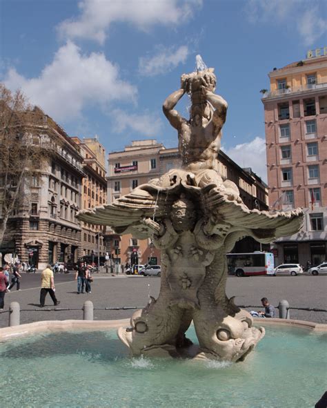 Bernini's Triton Fountain at Piazza Barberini in Rome (March 2015) - Photo taken by BradJill ...