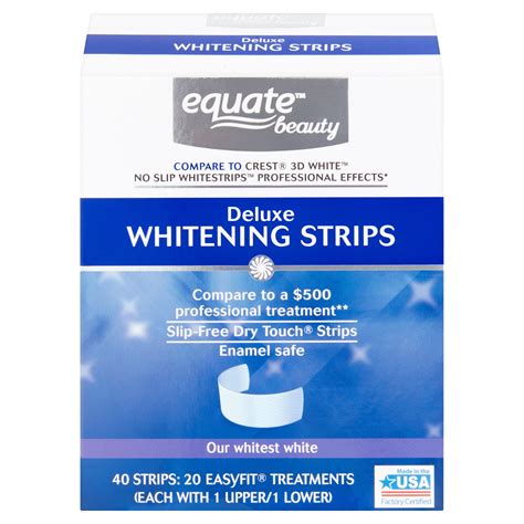 Equate Beauty Deluxe Teeth Whitening Strips, 20-Day Treatment – BrickSeek