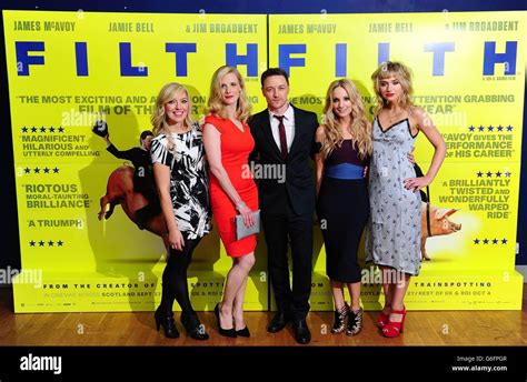 Joy McAvoy, Shauna Macdonald, James McAvoy, Joanne Froggatt and Imogen Poots arrive at the ...