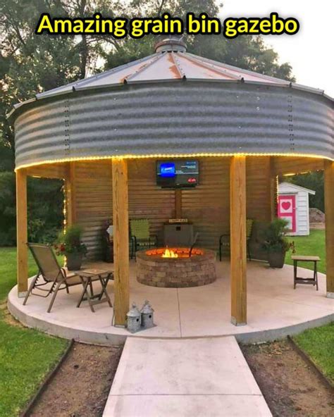 A GRAIN SILO turned into a GAZEBO | Backyard gazebo, Backyard pavilion, Outdoor decor backyard