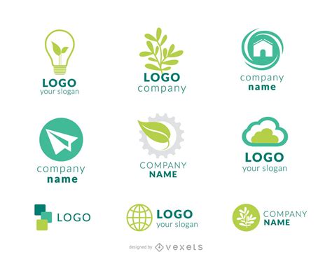 Green Company Logo Set Vector Download