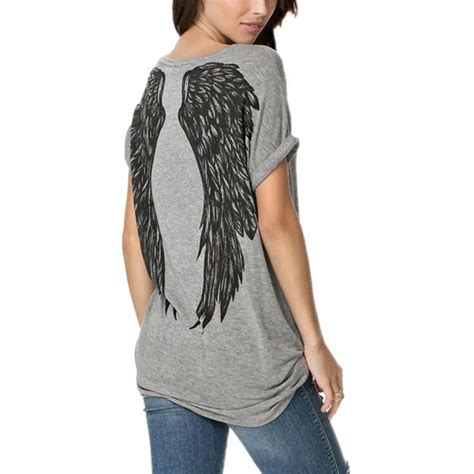 Vivid Wings summer T shirts women unique angel wings back printing ...