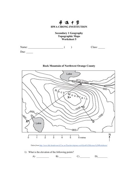 Topographic Map Worksheet Answer Key – Zip Worksheet