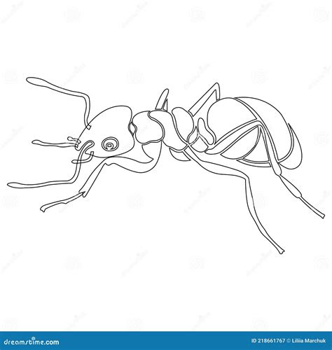 Ant Insect Silhouette Contour. Linear Tattoo Style Stock Vector - Illustration of design, drawn ...