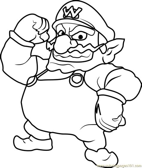 Wario Coloring Page for Kids - Free Super Mario Printable Coloring Pages Online for Kids ...