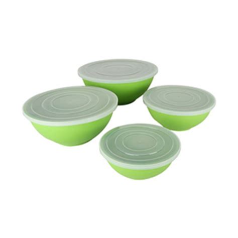 Buy Home Bamboo Salad Bowl with Lid 4pcs JH0062 Assorted Color Online - Lulu Hypermarket UAE