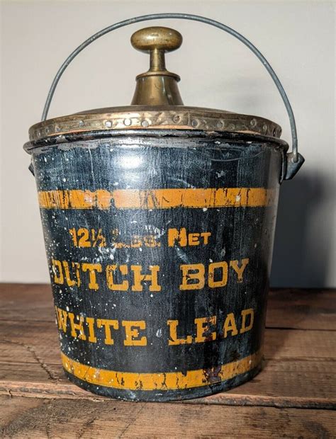 Vintage Dutch Boy White Lead Paint 12-1/2 Pound Advertising Bucket Pail Can | eBay