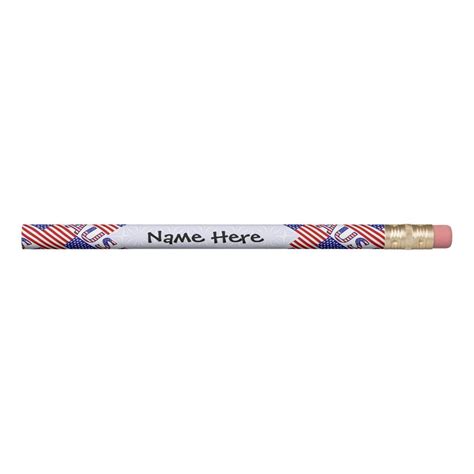 USA and United States America Flag Tiled Your Name Pencil | Zazzle ...