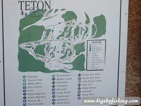 Map of the Teton Pass Ski Area Trail System