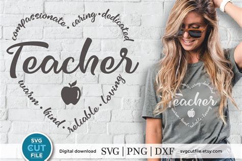 Teacher appreciation svg teacher word art school svg | Etsy