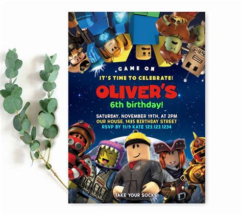 Roblox Birthday Invitation - Edit Yourself Online FREE Demo