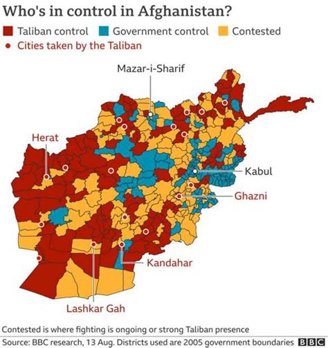 Afghanistan MAPPED as Taliban seize 65% of country - staggering ...