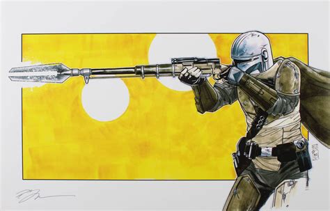 Tom Hodges - The Mandalorian - "Star Wars" - Signed 11" x 17" Print (PA ...