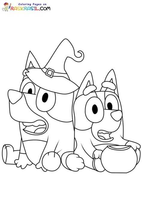 Bluey Halloween Coloring Pages Printable for Free Download