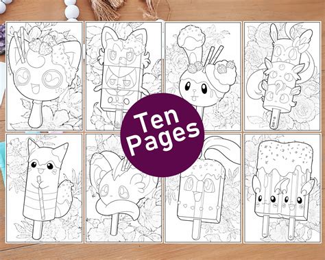 Pokemon Ice Pops Coloring Pages Printable Coloring Pages Digital ...