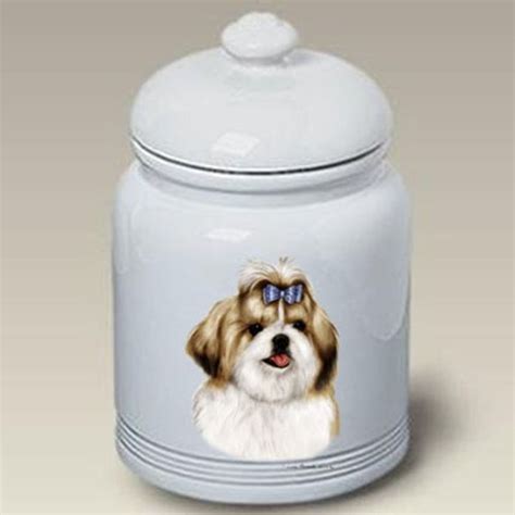 Shih Tzu Gold/White - Tamara Burnett Treat Jars | Treat jars, Dog treat jar, Old english sheepdog