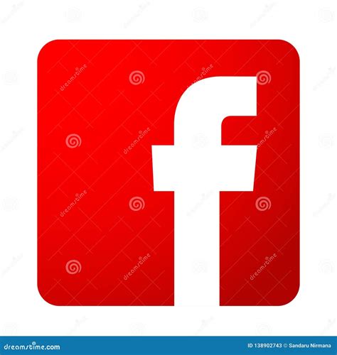 Facebook Logo Icon Vector in Red Illustrations on White Background Editorial Stock Photo ...