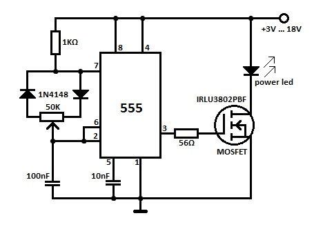 High Power LED Dimmer Circuit | Led dimmer, Power led, Led