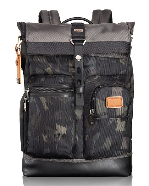 Tumi Alpha Bravo Gray/Camo Luke Roll-Top Backpack Tote in Black | Lyst