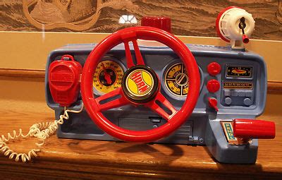 Old toy police car dashboard w/steering wheel-mike-siren-horn-etc-Japan ...