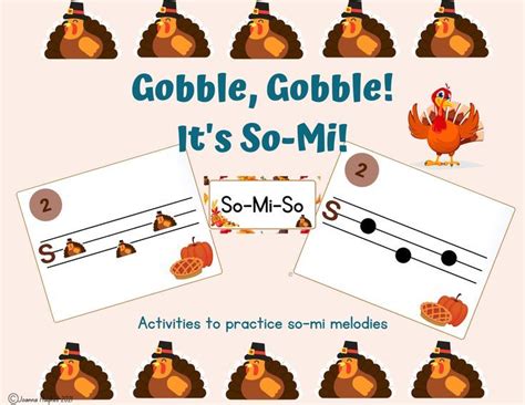 Gobble, Gobble! Printable Solfege Activities for Elementary Music (SO-MI)