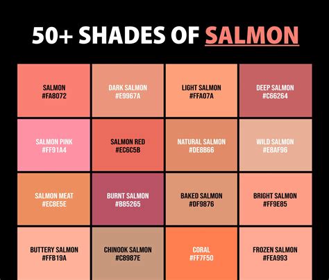 50+ Shades of Salmon Color (Names, HEX, RGB, & CMYK Codes ...