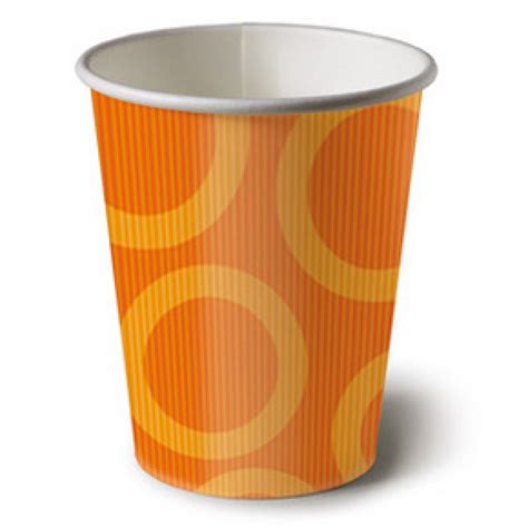 Circle Orange 6.5oz Paper Cup, 10pcs